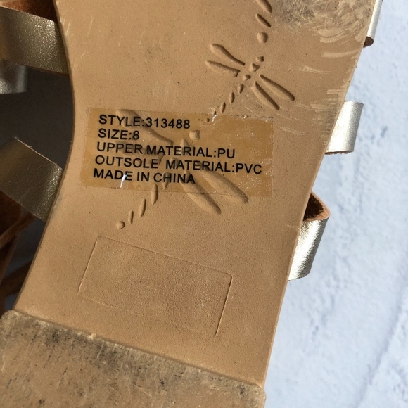 Charles Albert Metallic Gold Ghillie Sandals 8 - Picture 7 of 7